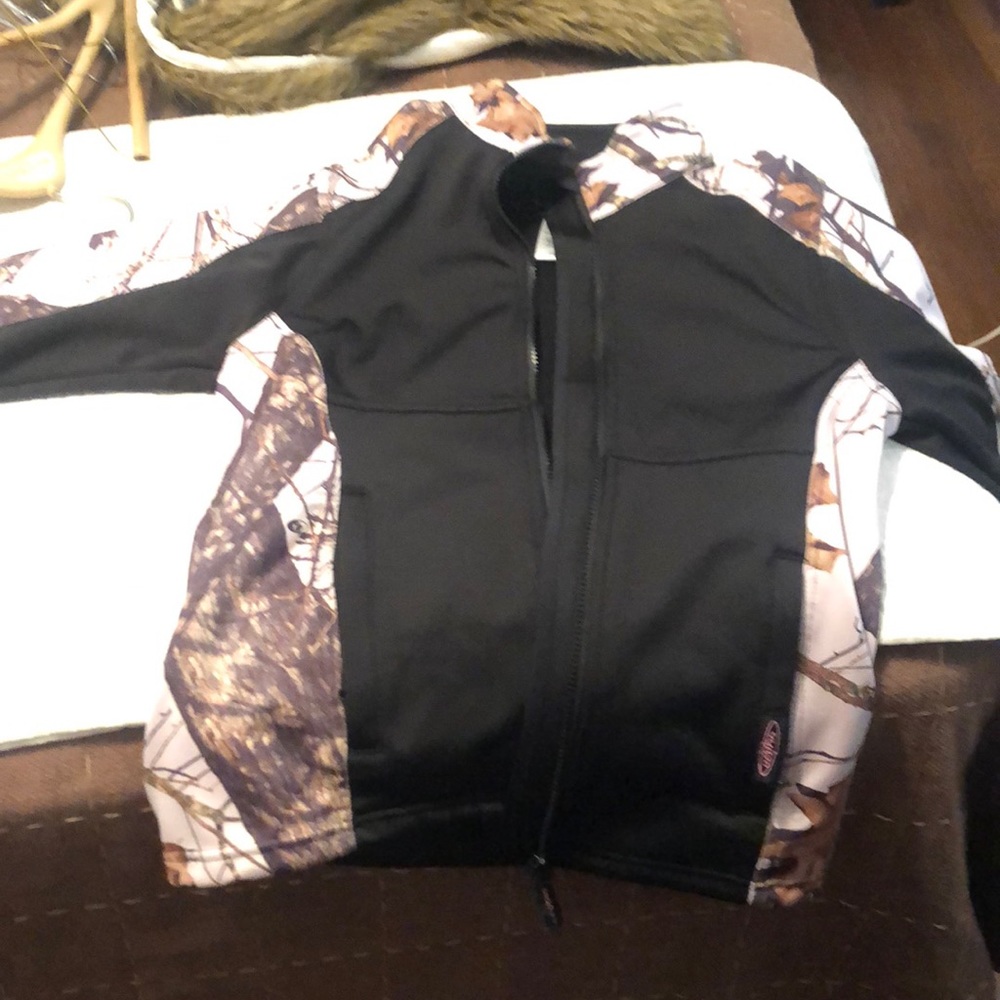 Pink camo and black jacket